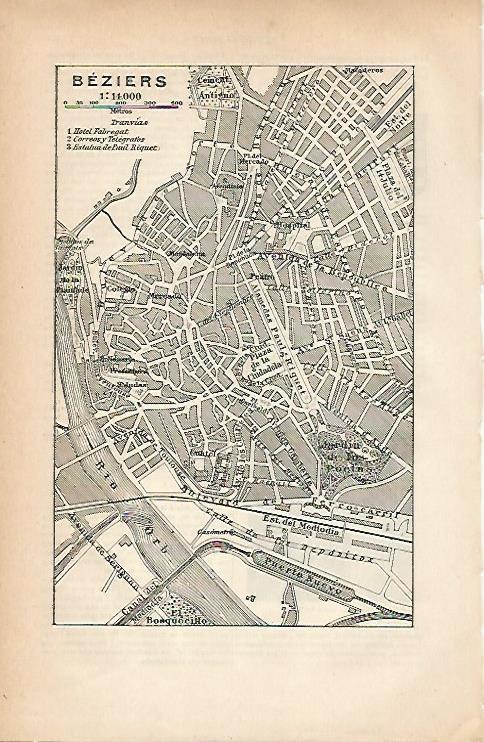 LAMINA ESPASA 25227: Plano de Beziers Francia