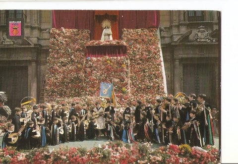 Postal 025762 : Ofrenda Virgen Por Tuna Marista. Valencia