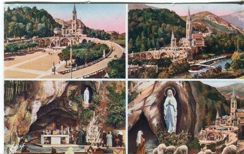 Postal-Postcard 17280: LOURDES - Vistas generales con la Virgen