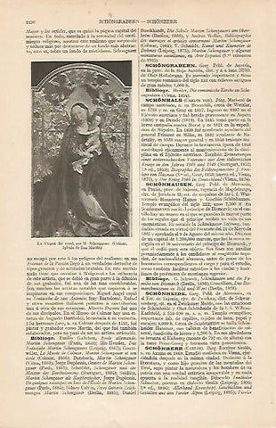 LAMINA ESPASA 19630: La Virgen del Rosal por M. Schongauer