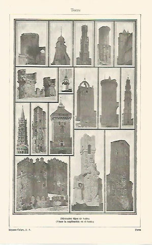 LAMINA ESPASA 1351: Diversos tipos de torres