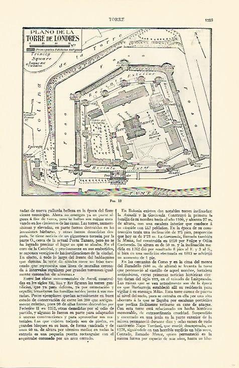 LAMINA ESPASA 1353: Plano de la Torre de Londres