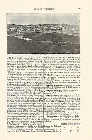 LAMINA ESPASA 1370: Vista general de Torreperogil Jaen
