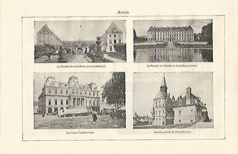 LAMINA ESPASA 13017: Vistas de Autun Francia