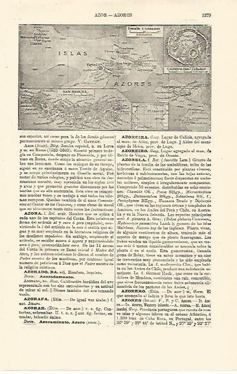 LAMINA ESPASA 13070: Mapa de las Islas Azores Portugal