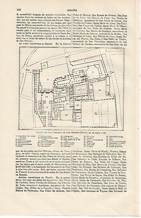 LAMINA ESPASA 13100: Abadia de San German de los Prados en Paris