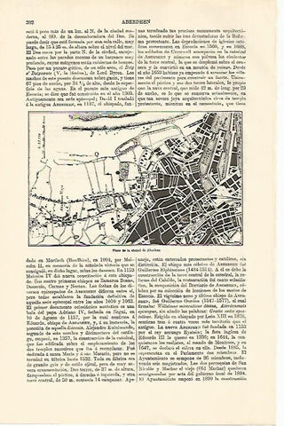 LAMINA ESPASA 13150: Plano de la ciudad de Aberdeen Escocia