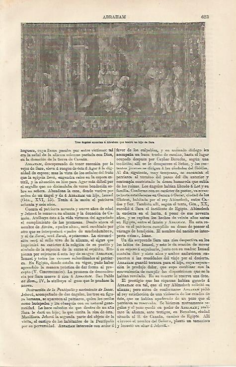 LAMINA ESPASA 13175: Tres angeles anuncian a Abraham que tendra un hijo tapiz