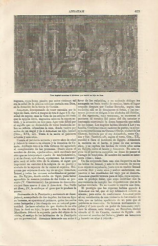 LAMINA ESPASA 13175: Tres angeles anuncian a Abraham que tendra un hijo tapiz