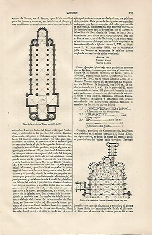 LAMINA ESPASA 13193: Plano de la Catedral de Worms y la de Chartres