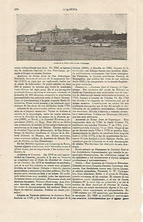 LAMINA ESPASA 13214: Academia de las Bellas Artes de San Petersburgo
