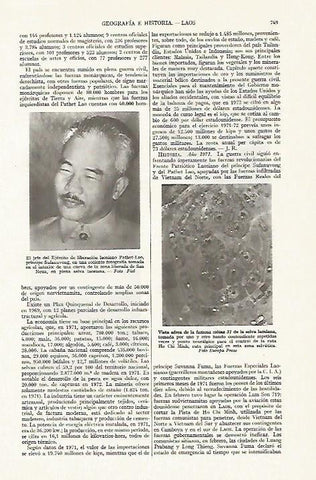 LAMINA ESPASA 13426: Principe Sufanuvong jefe del Ejercito de liberacion de  Laos