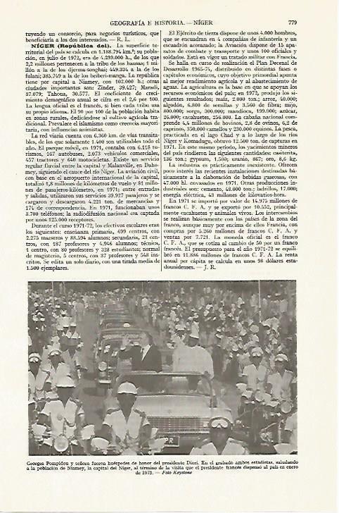 LAMINA ESPASA 13433: George Pompidou en Niamey capital de Niger