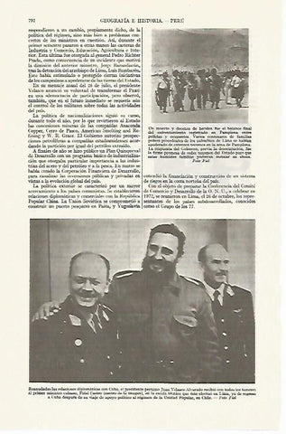 LAMINA ESPASA 13435: Castro con Juan Velasco presidente de Peru