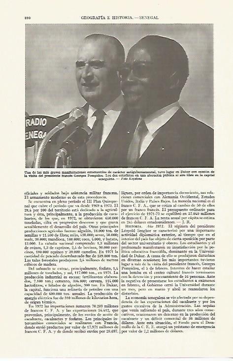 LAMINA ESPASA 13441: Georges Pompidou en Dakar