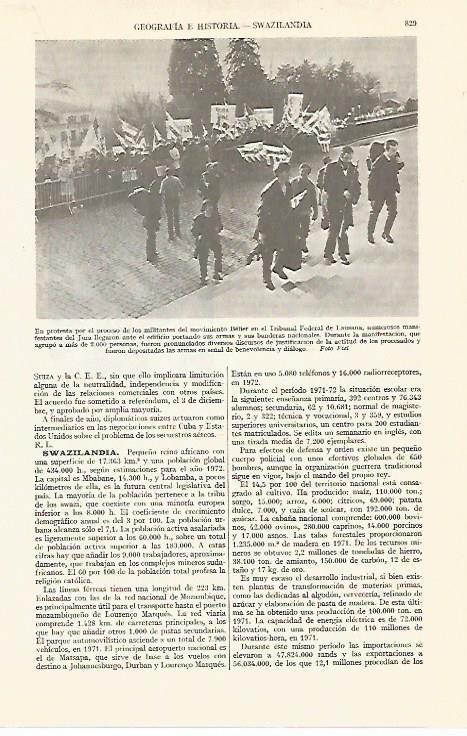LAMINA ESPASA 13449: Protesta en Lausana