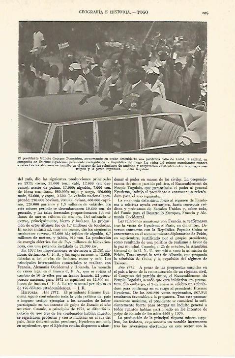 LAMINA ESPASA 13450: Pompidou en Togo