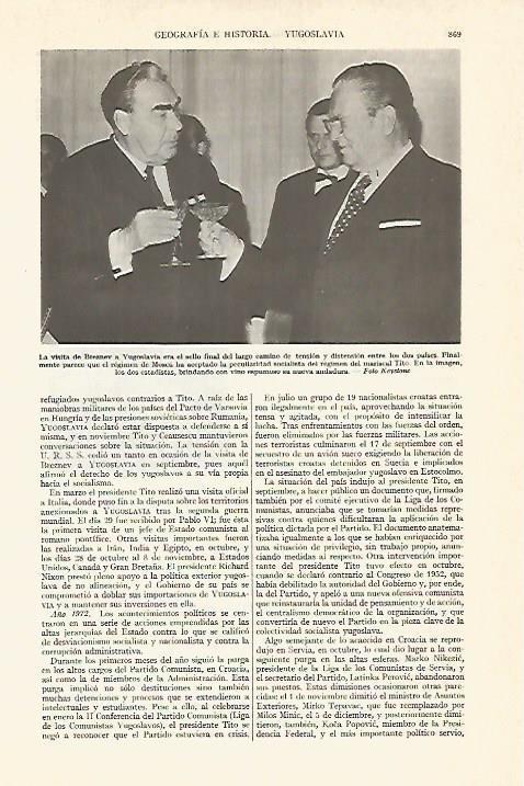 LAMINA ESPASA 13463: Visita de Breznez a Yugoslavia