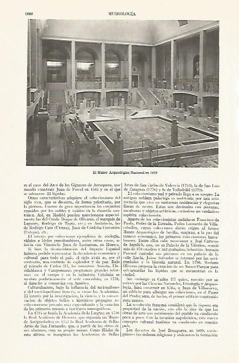 LAMINA ESPASA 13471: Museo Arqueologico Nacional en 1876