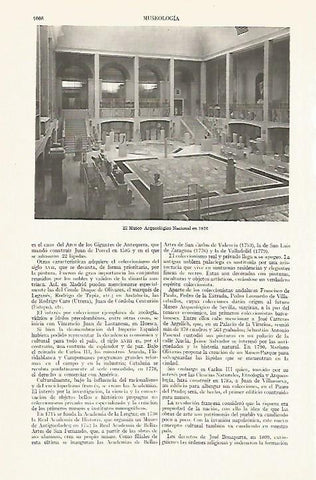 LAMINA ESPASA 13471: Museo Arqueologico Nacional en 1876