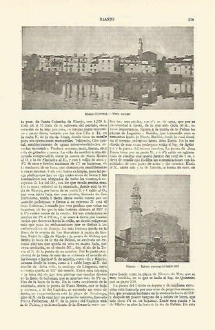 LAMINA ESPASA 13576: Vista parcial de Rianjo La Coruña
