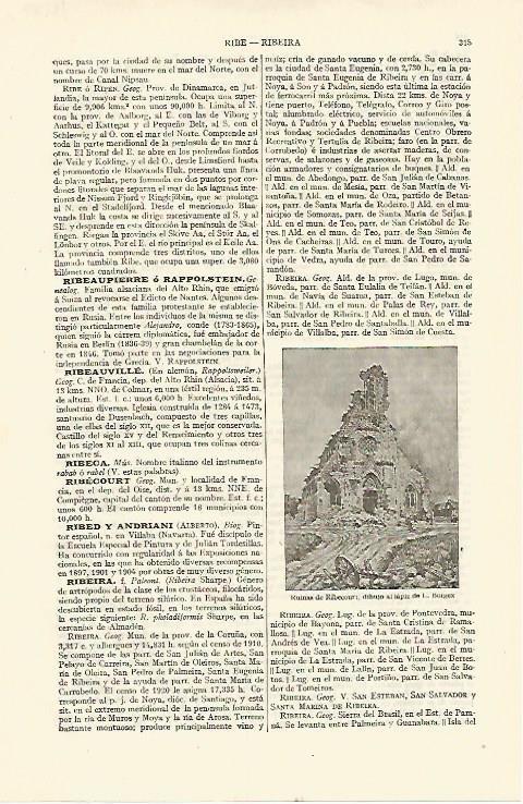 LAMINA ESPASA 13586: Ruinas de Ribecourt dibujo de Borgex