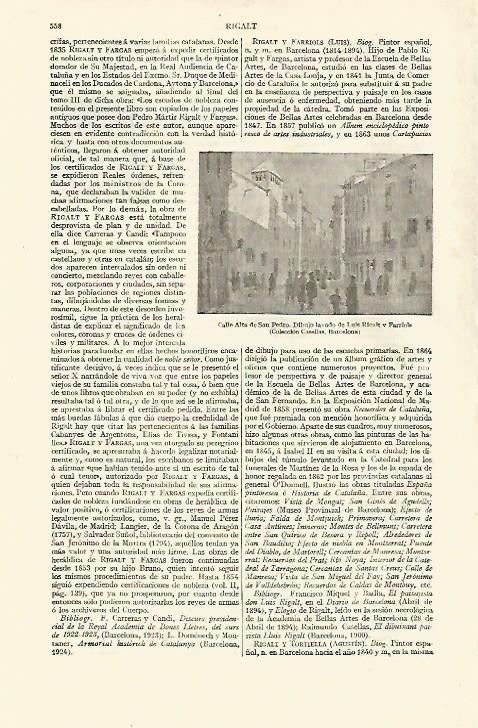 LAMINA ESPASA 13630: Calle Alta de San Pedro dibujo de Rigalt