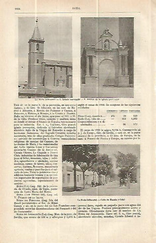 LAMINA ESPASA 13726: Vistas de La Roda Albacete