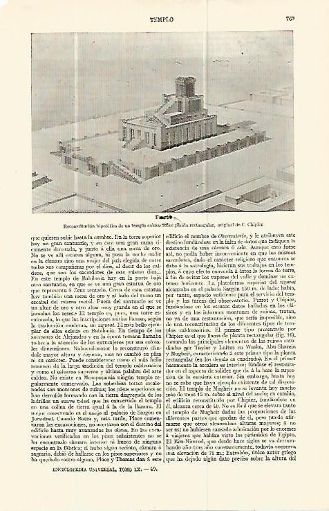 LAMINA ESPASA 13781: Reconstruccion hipotetica de un templo caldeo