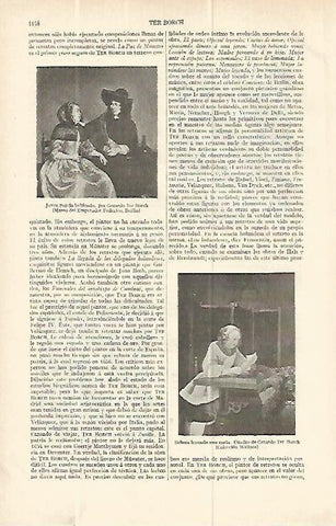 LAMINA ESPASA 13847: Joven pareja bebiendo y Señora leyendo una cartapor Ter Borch
