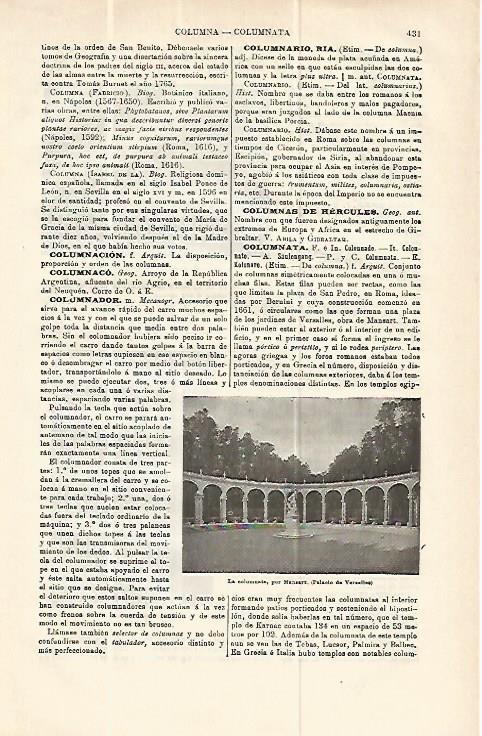 LAMINA ESPASA 13967: La Columnata del Palacio de Versalles