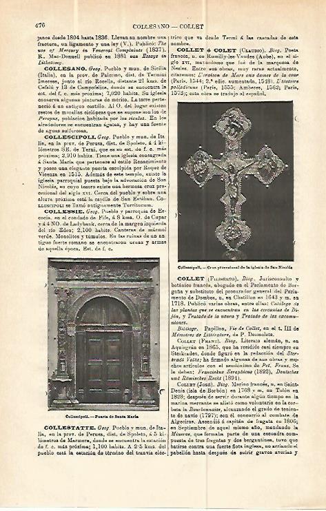 LAMINA ESPASA 13974: Puerta de Santa Maria en Collescipoli Italia