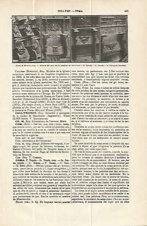 LAMINA ESPASA 13977: Sillerias del Coro de Barcelona Toledo Oviedo y Zaragoza