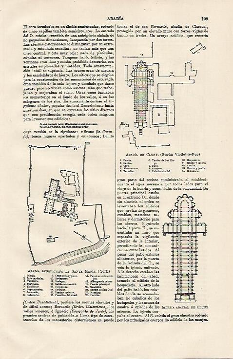 LAMINA ESPASA 13105: Santa Maria de York y Abadia de Cluny