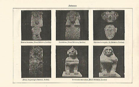 LAMINA ESPASA 13075: Esculturas aztecas