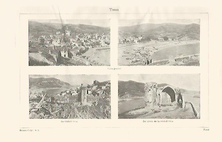 LAMINA ESPASA 1384: Vistas de Tossa de Mar Girona