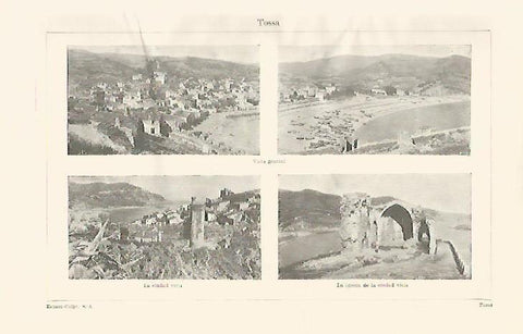 LAMINA ESPASA 1384: Vistas de Tossa de Mar Girona