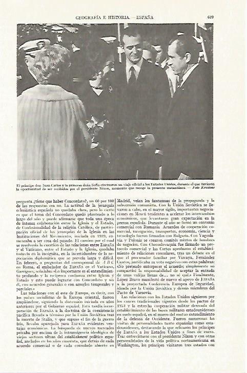 LAMINA ESPASA 13399: Principe Don Juan Carlos junto a Doña Sofia