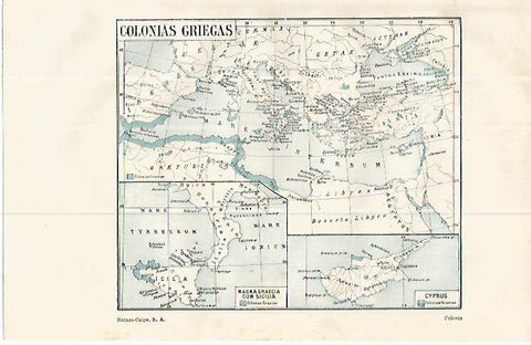LAMINA ESPASA 13954: Mapa de las colonias griegas