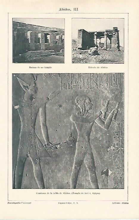 LAMINA ESPASA 13157: Vistas de Abidos Egipto