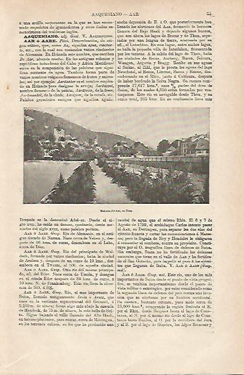 LAMINA ESPASA 13088: Malecon del Aar en Thun Suiza
