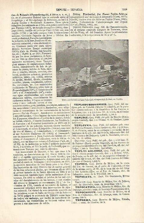 LAMINA ESPASA 13841: Balneario Emperatriz Isabel en Teplitz Republica Checa