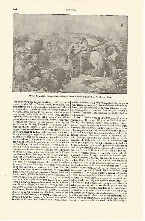 LAMINA ESPASA 13593: Origen del apellido Giron en la batalla de Sacra por C. L. Ribera