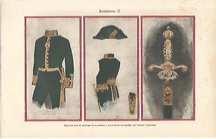 LAMINA ESPASA 13210: Figurines para el uniforme de academico por M. Carbonero
