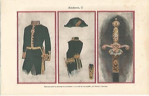 LAMINA ESPASA 13210: Figurines para el uniforme de academico por M. Carbonero