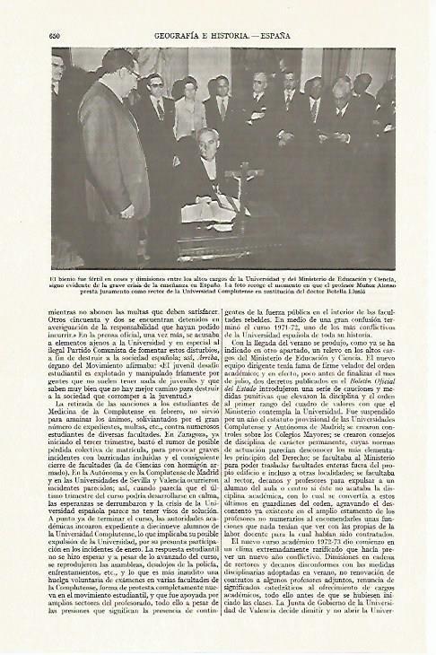 LAMINA ESPASA 13402: Muñoz Alonso jura como rector de la Universidad Complutense de Madrid