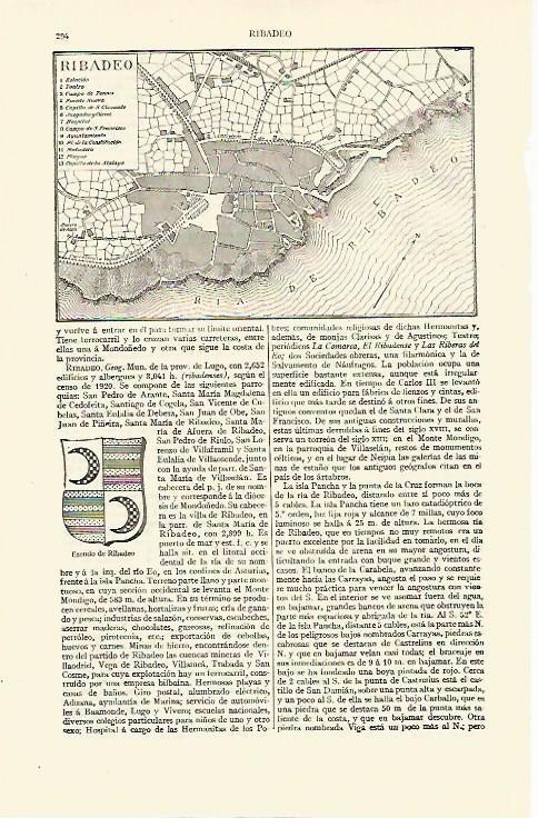 LAMINA ESPASA 13580: Plano de Ribadeo Lugo