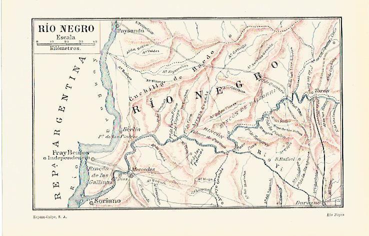 LAMINA ESPASA 13655: Mapa de Rio Negro