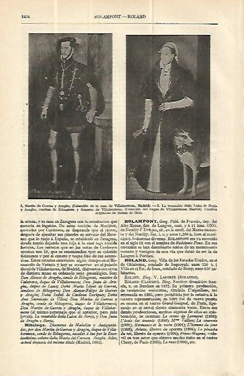 LAMINA ESPASA 13749: Martin de Guerrea y Luisa de  Borja