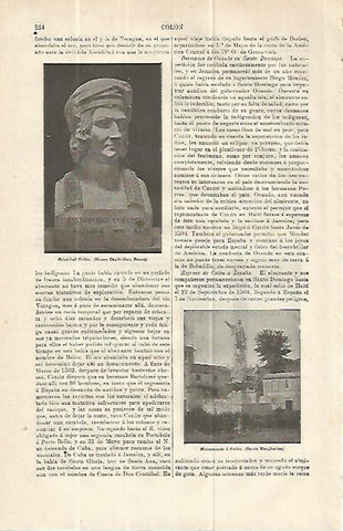 LAMINA ESPASA 13937: Busto de Cristobal Colon